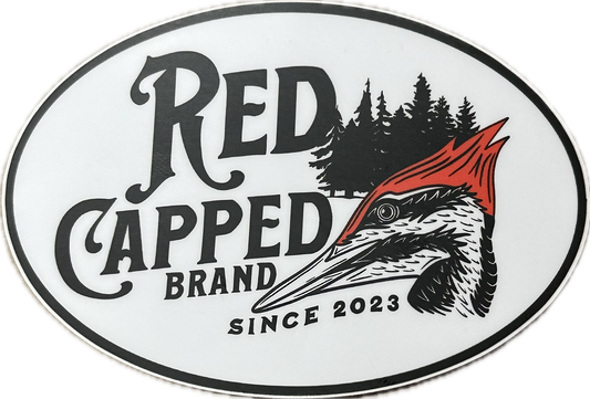 Red Capped Brand Logo Sticker